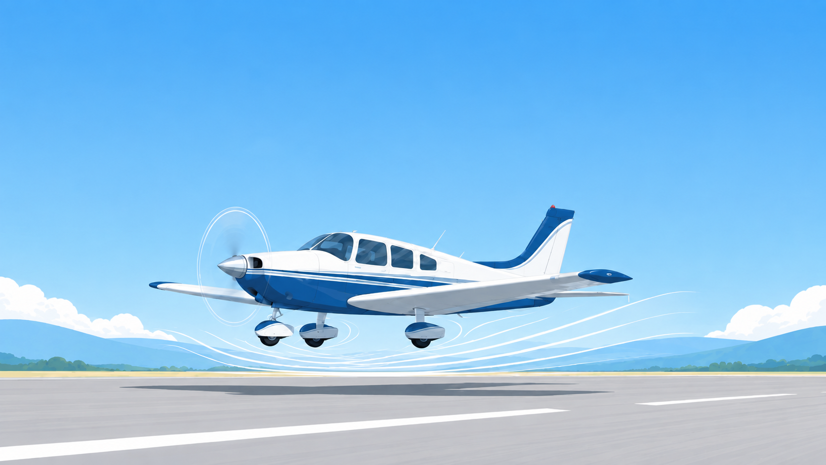 低空を飛行する小型機