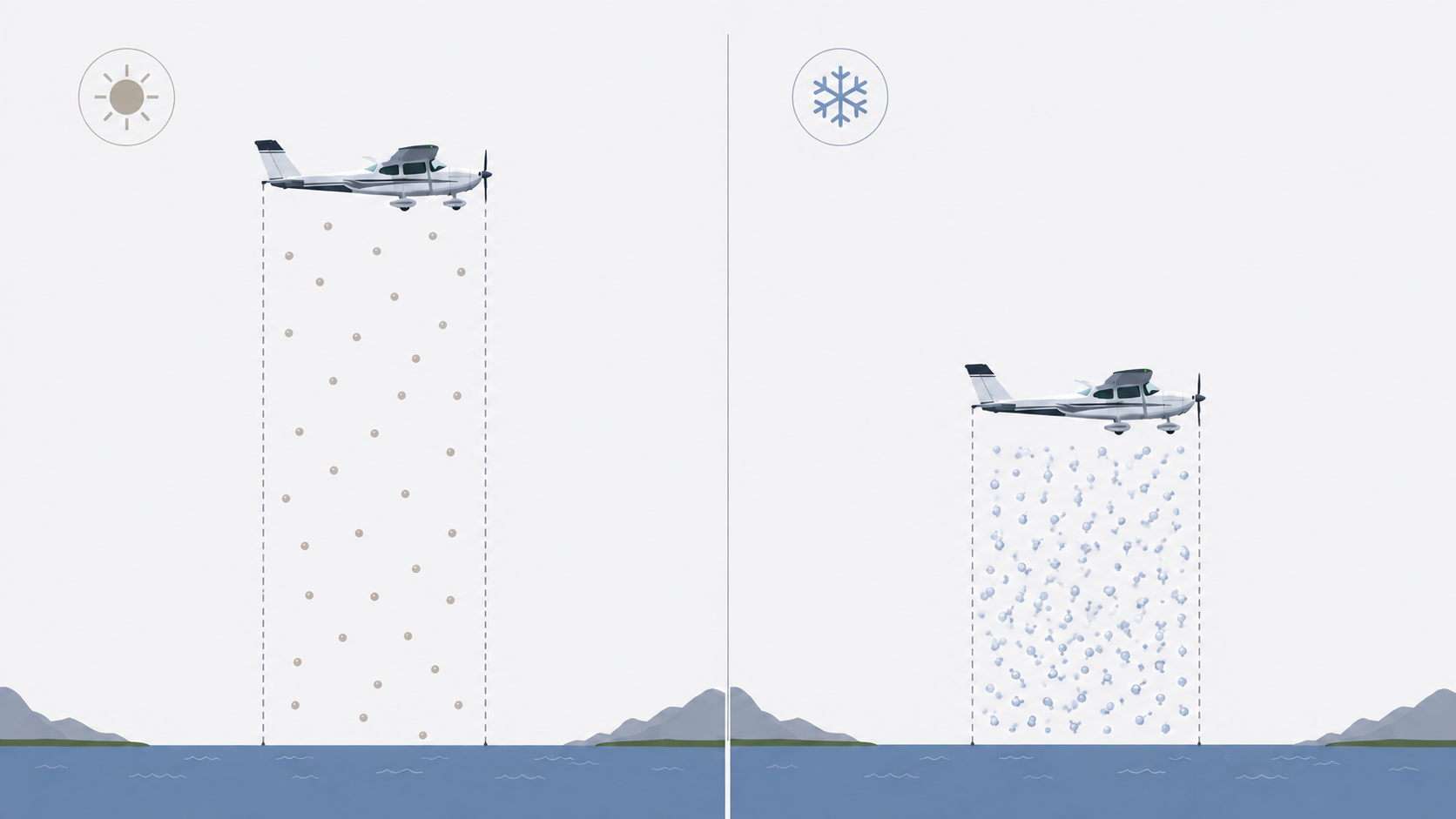 標準大気と寒冷時の空気の柱の比較